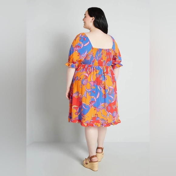 ModCloth Taking a Tropical Twirl Babydoll Dress - Picture 7 of 7